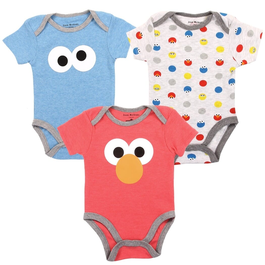Set of 3 Onesies Sesame Street Girls Newborn 3-Pack Bodysuits Size 0-3