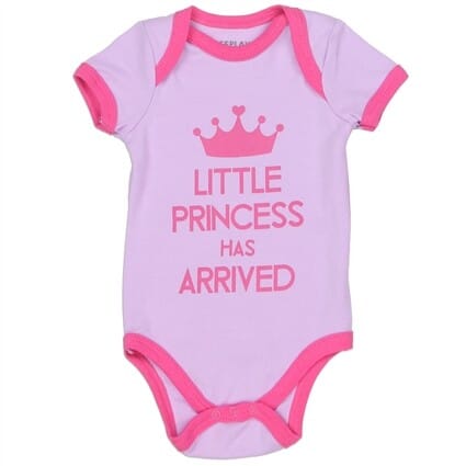 Weeplay Baby Girls Lavender Little Princess Has Arrived Onesie